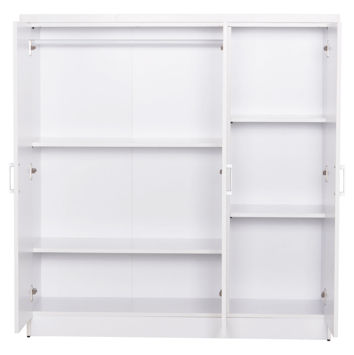 ГАРДЕРОБ 3-ВРАТИ С РАФТОВЕ FUENTO МЕЛАМИН В БЯЛО 120-116x40x123.5Hсм.
