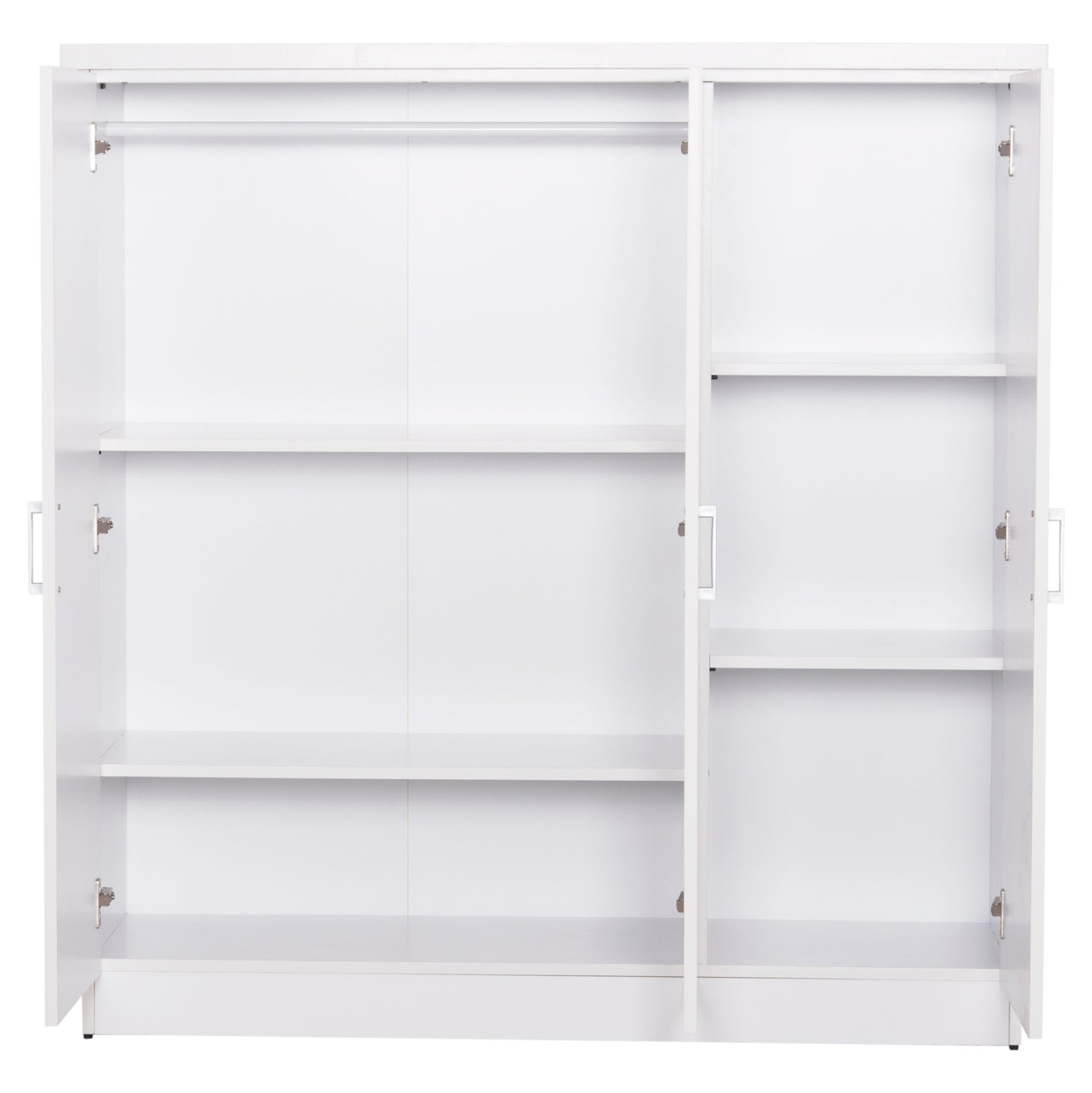 ГАРДЕРОБ 3-ВРАТИ С РАФТОВЕ FUENTO МЕЛАМИН В БЯЛО 120-116x40x123.5Hсм.