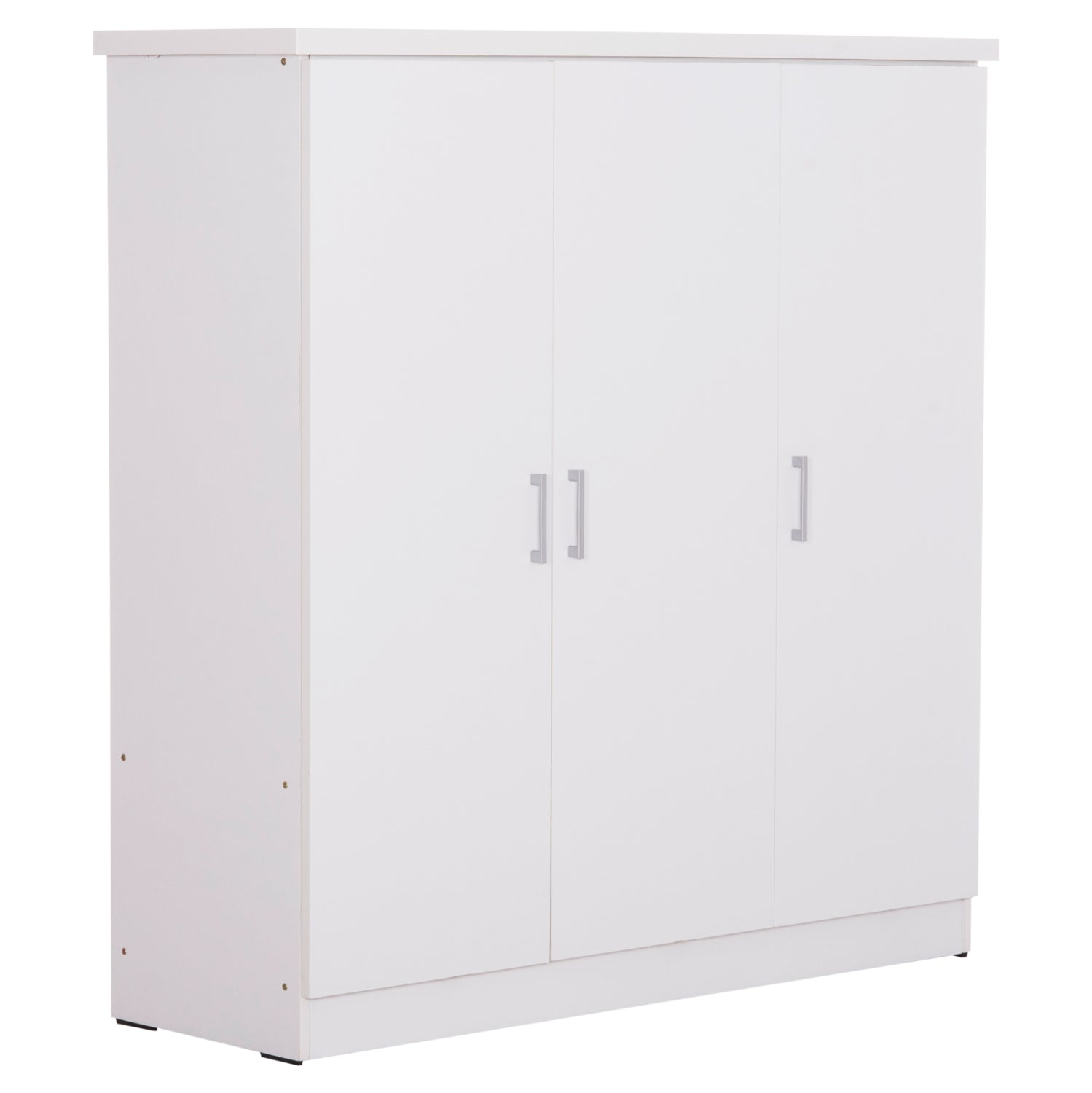 ГАРДЕРОБ 3-ВРАТИ С РАФТОВЕ FUENTO МЕЛАМИН В БЯЛО 120-116x40x123.5Hсм.