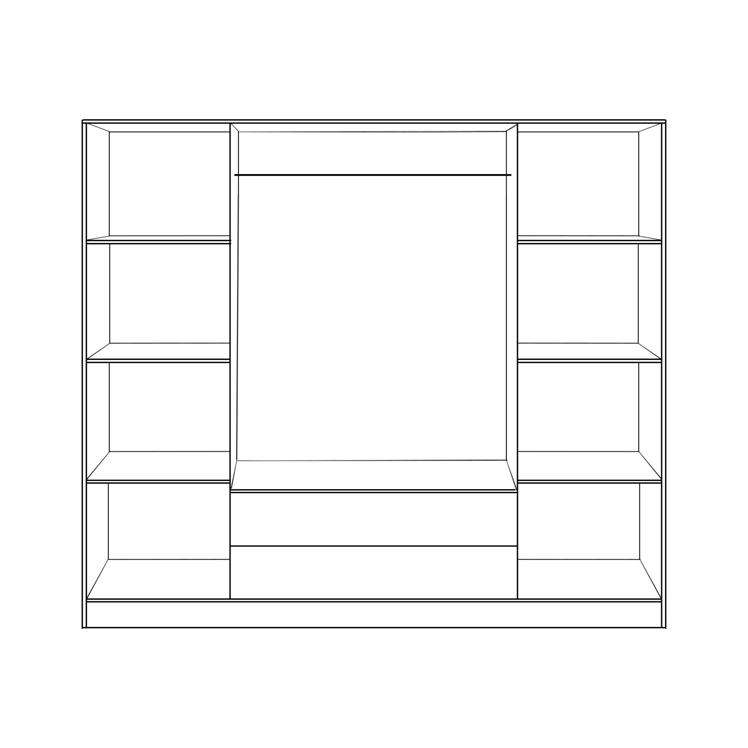 Гардероб 4 врати с 2 чекмеджета 200x56x180Hсм. Sonoma