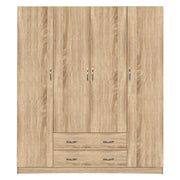 Гардероб 4 врати с 2 чекмеджета 200x56x180Hсм. Sonoma