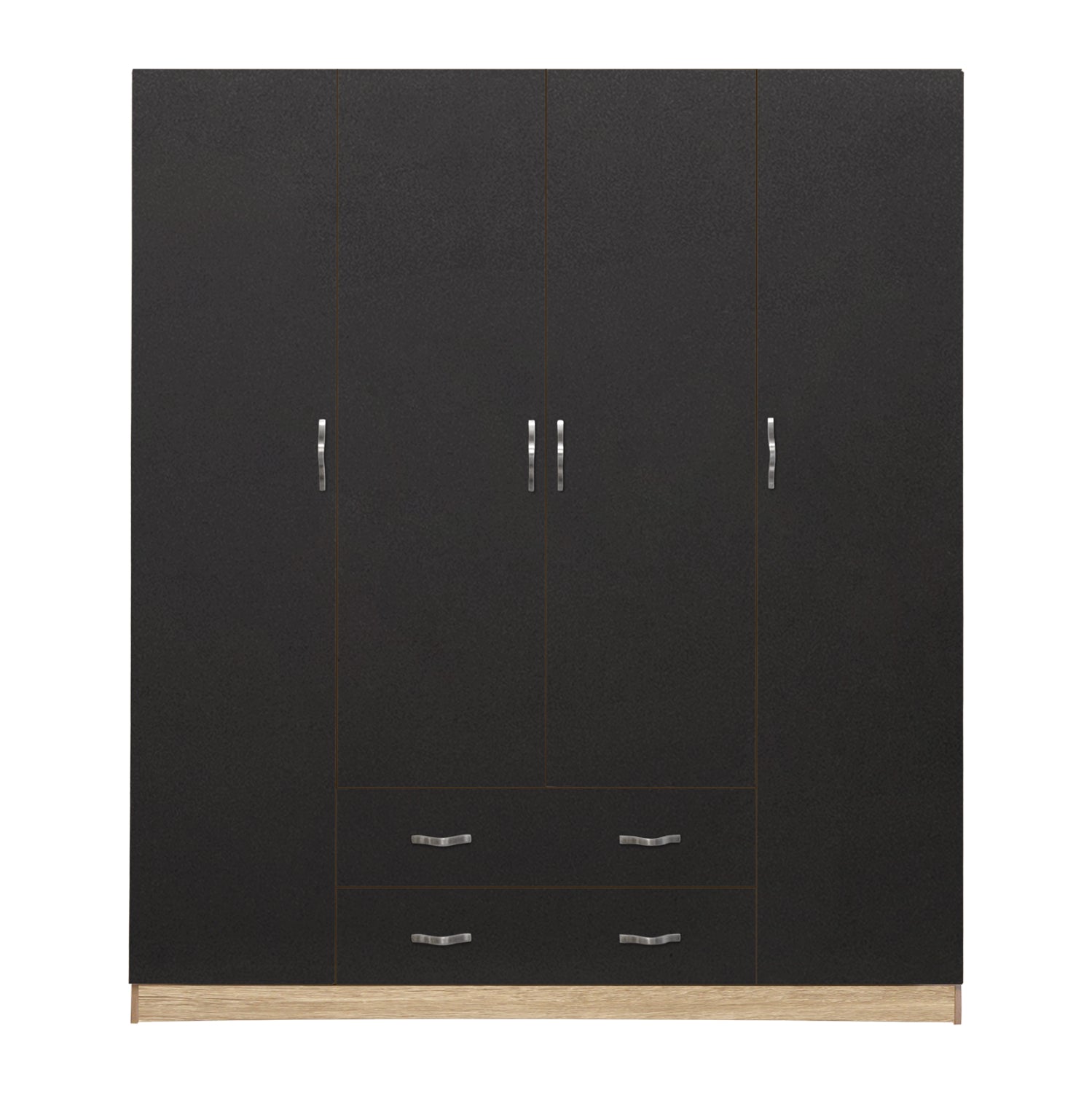Гардероб с 4 врати и 2 чекмеджета 200x56x180Hcm Sonama-Сиво