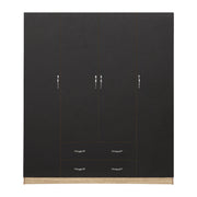 Гардероб с 4 врати и 2 чекмеджета 200x56x180Hcm Sonama-Сиво