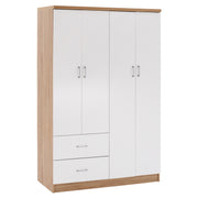 Гардероб с 4 врати и 2 чекмеджета FB9339.06 Sonama бял 120x42,5Х180,5 cm.