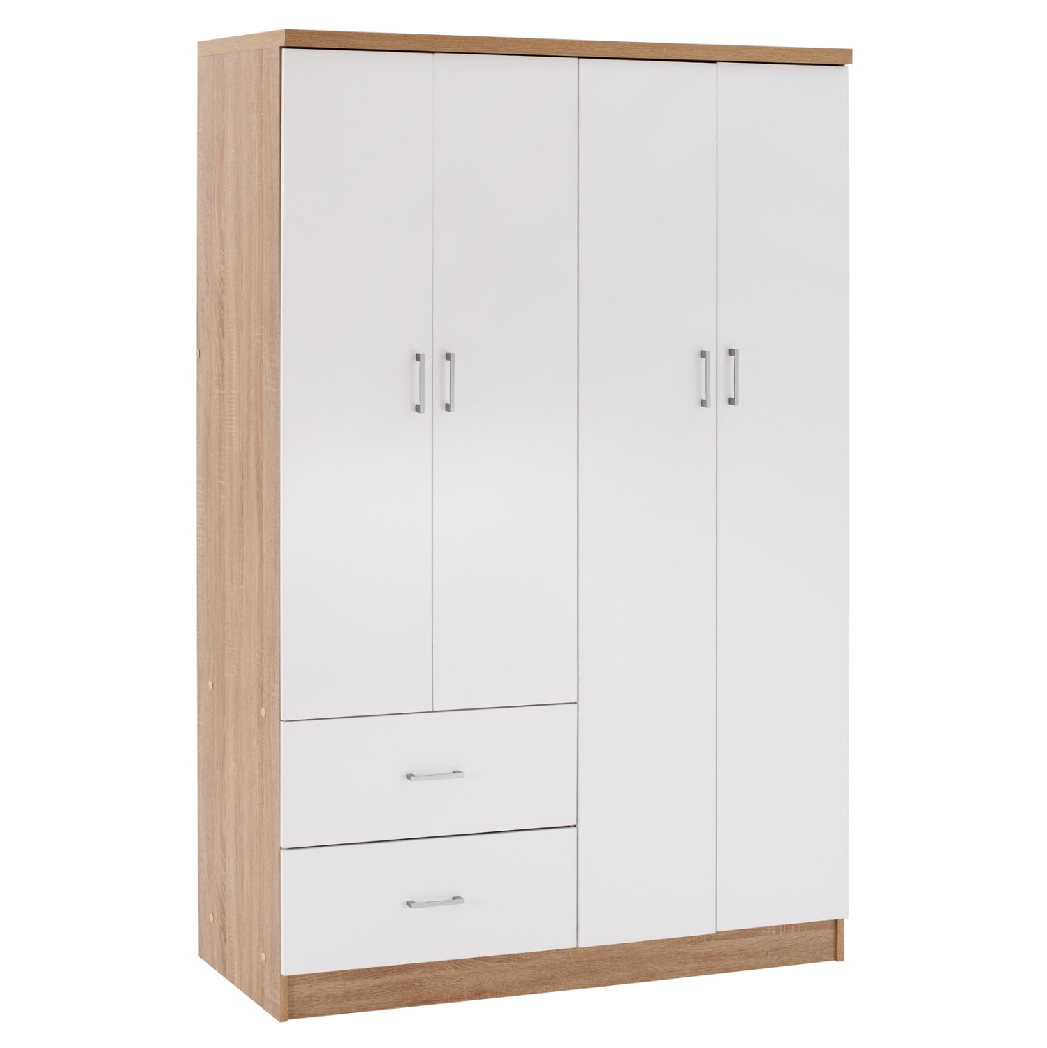 Гардероб с 4 врати и 2 чекмеджета FB9339.06 Sonama бял 120x42,5Х180,5 cm.