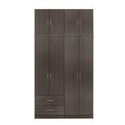 Гардероб 4 врати с лофт и 2 чекмеджета Zebrano 120x42x241