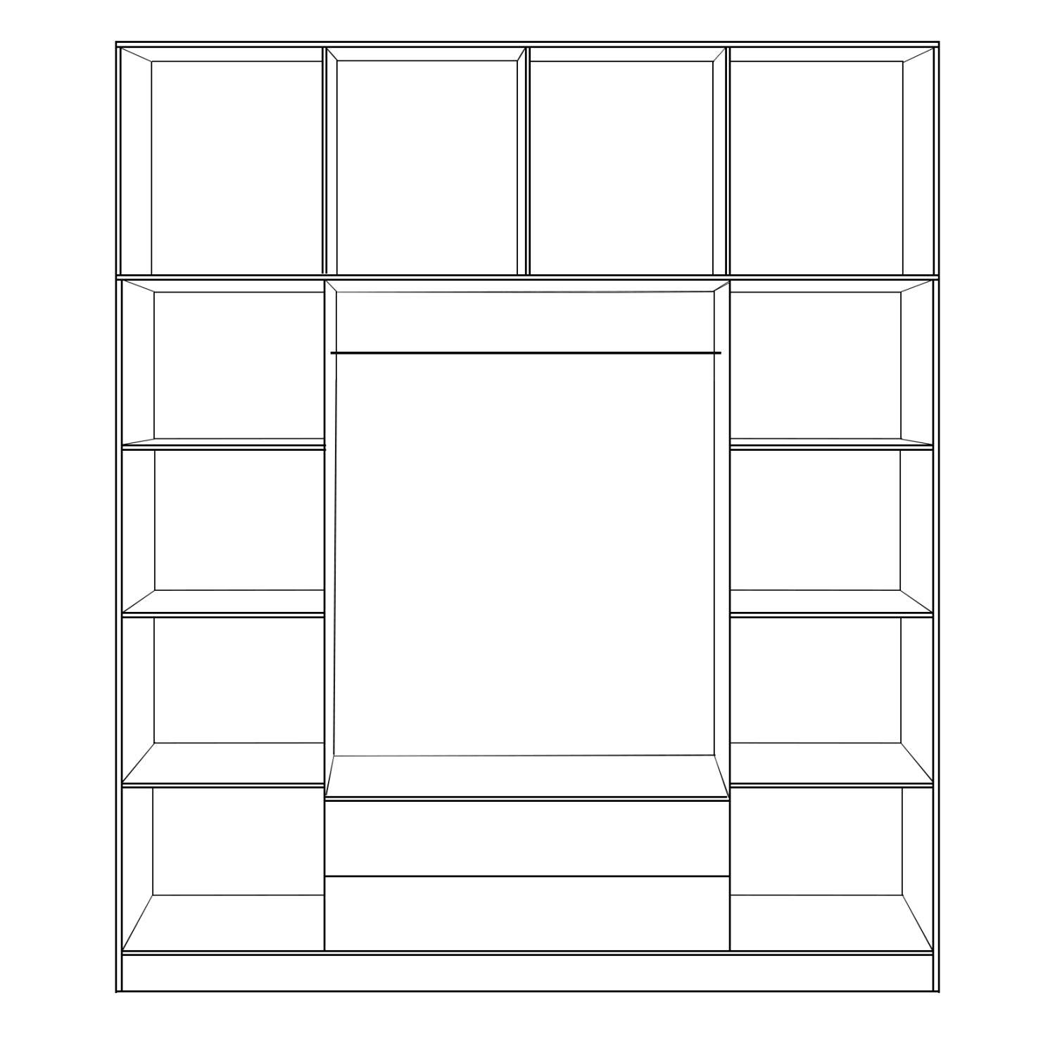 Гардероб 4 врати с Loft 200x240x55.5 и 2 чекмеджета sonoma