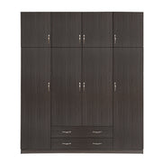 Гардероб 4 врати с Loft 200x240x55.5 и 2 чекмеджета zebrano