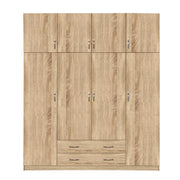 Гардероб 4 врати с Loft 200x240x55.5 и 2 чекмеджета sonoma