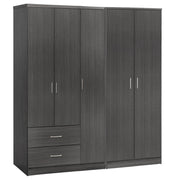 Гардероб 5-крилен CAESAR от меламин в цвят зебрано 150x42.5x181Всм.