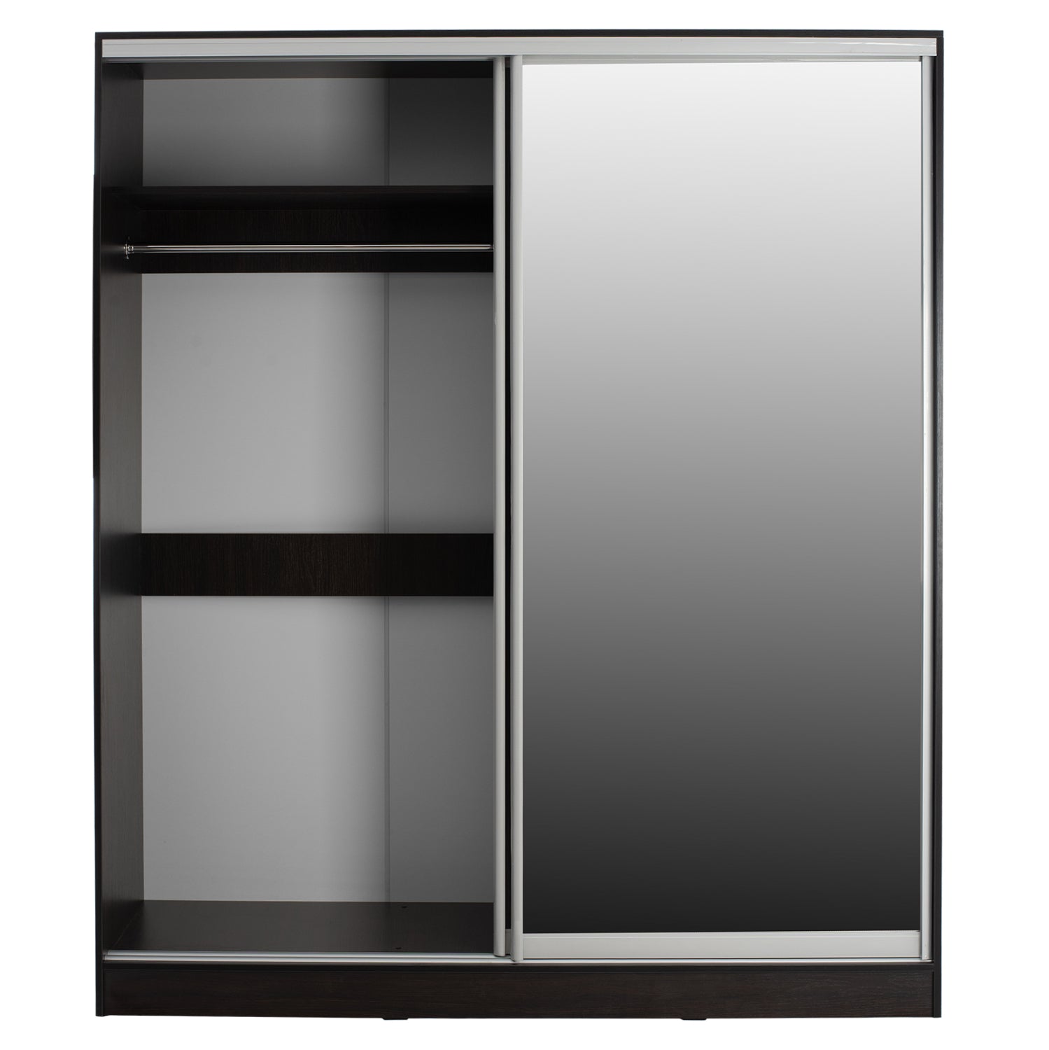 Гардероб 2-крилен ADLER плъзгащи врати огледало венге 160x60x210H
