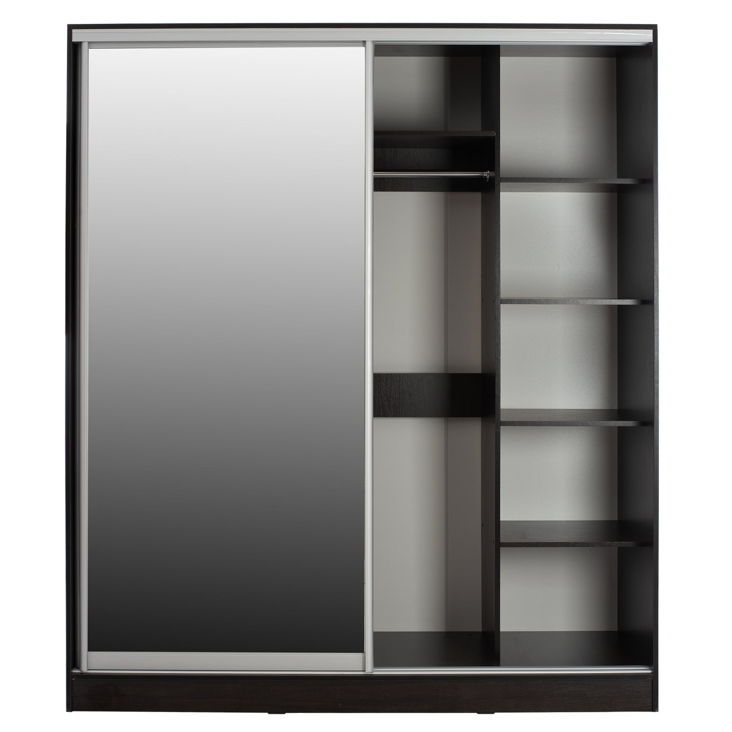 Гардероб 2-крилен ADLER плъзгащи врати огледало венге 160x60x210H