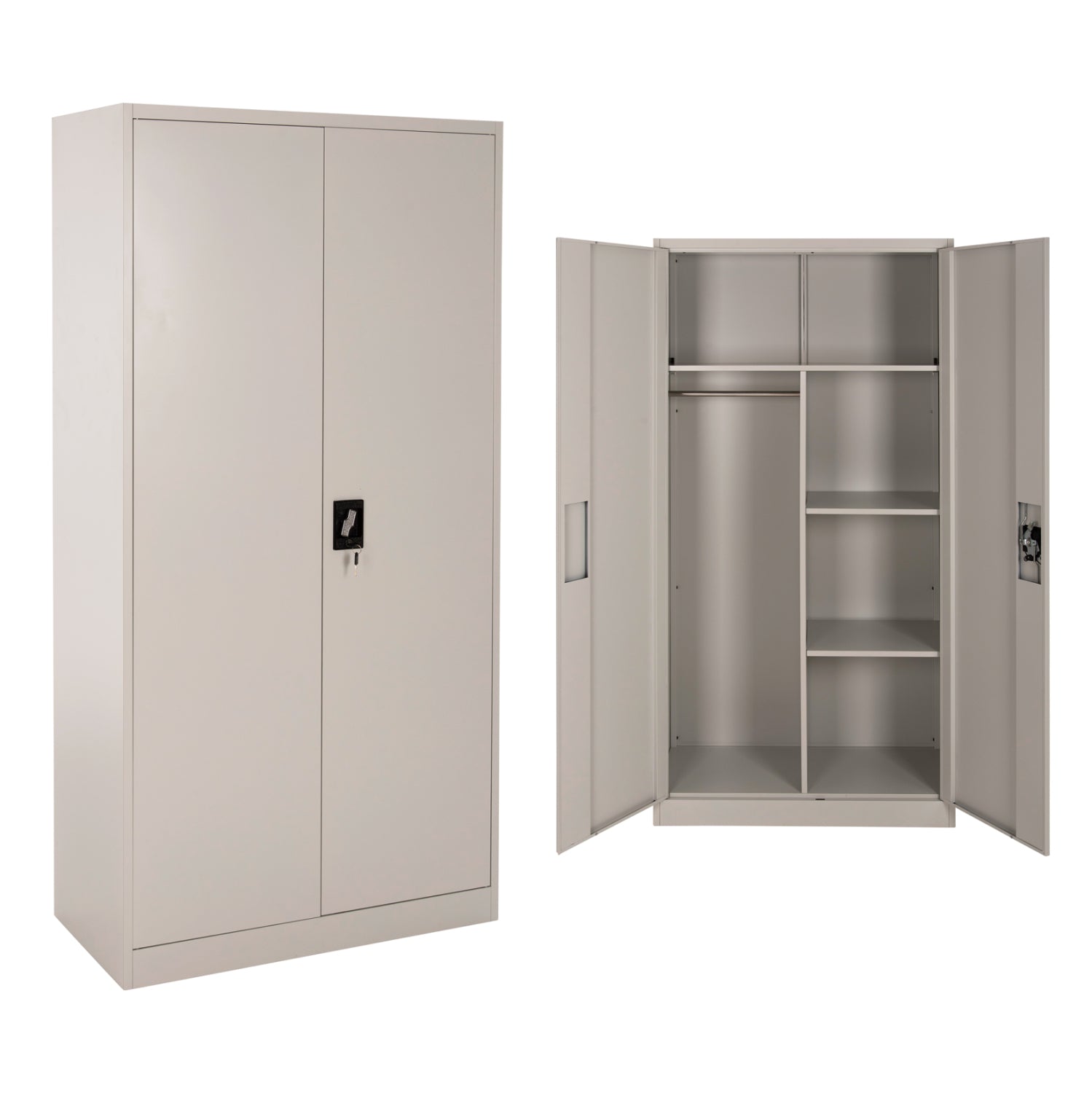 ГАРДЕРОБ CLOD МЕТАЛИК 2-ВРАТИ СВЕТЛО СИВ 90x40x180Hсм.