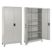 МЕТАЛЕН ГАРДЕРОБ DURON 2-КРИЛЕН С 5 ОТДЕЛЕНИЯ И КРАКА-СИВ 90x40x190Hсм.