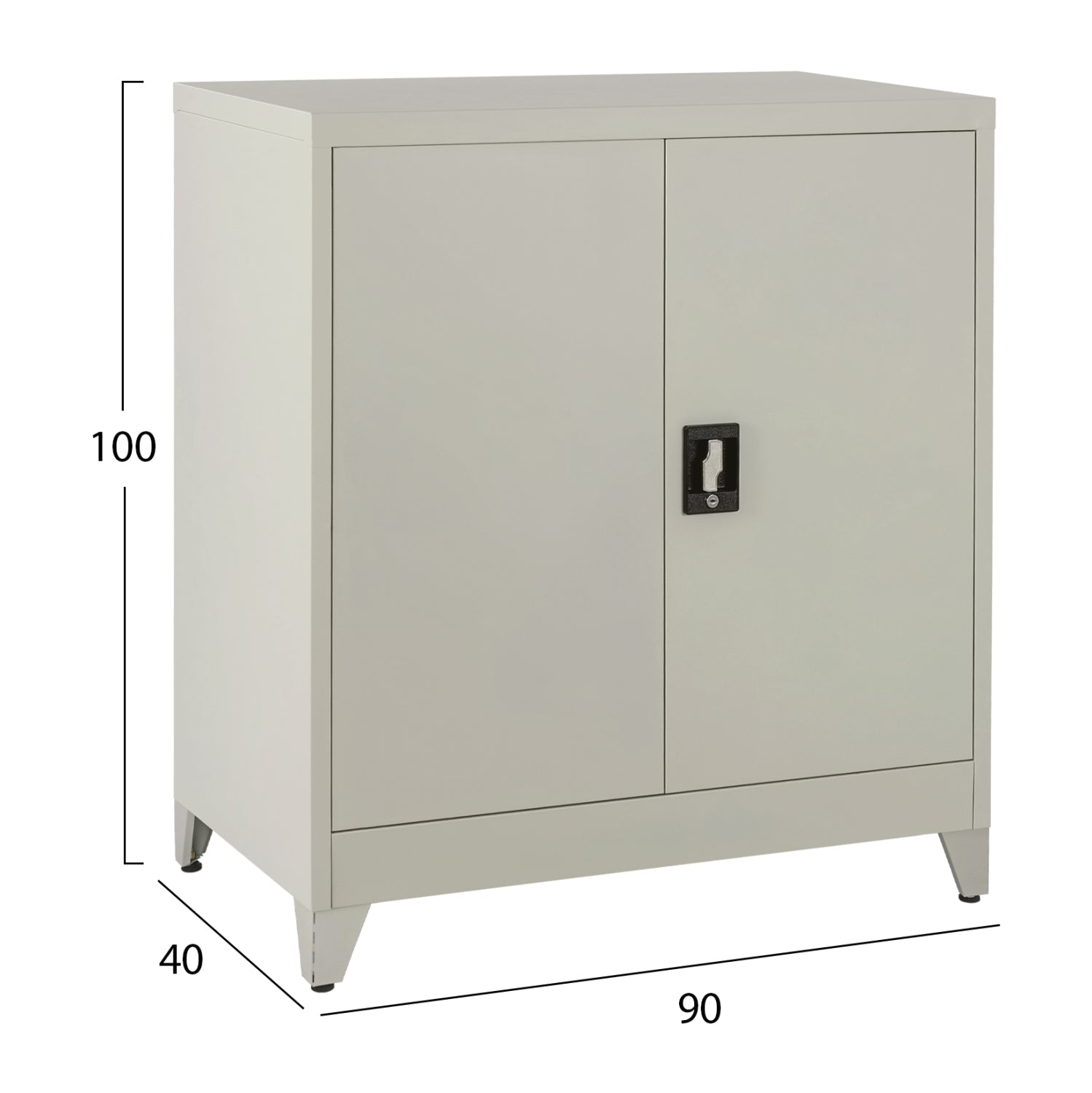 МЕТАЛЕН ШКАФ DURON 2-КРИЛЕН С 2 ОТДЕЛЕНИЯ И КРАКА-СИВ 90x40x100Hсм.