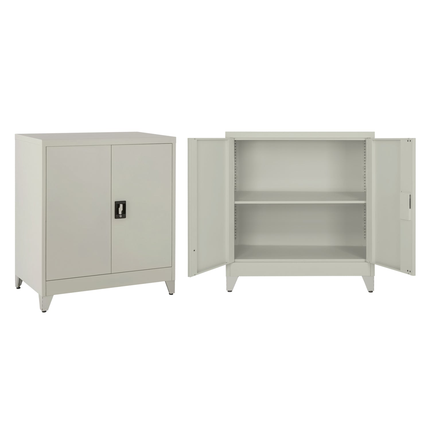 МЕТАЛЕН ШКАФ DURON 2-КРИЛЕН С 2 ОТДЕЛЕНИЯ И КРАКА-СИВ 90x40x100Hсм.