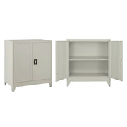 МЕТАЛЕН ШКАФ DURON 2-КРИЛЕН С 2 ОТДЕЛЕНИЯ И КРАКА-СИВ 90x40x100Hсм.