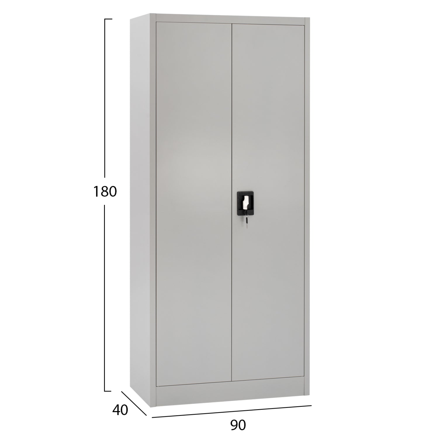 Гардероб метален с 2 врати светлосив 90x45x180Hсм.