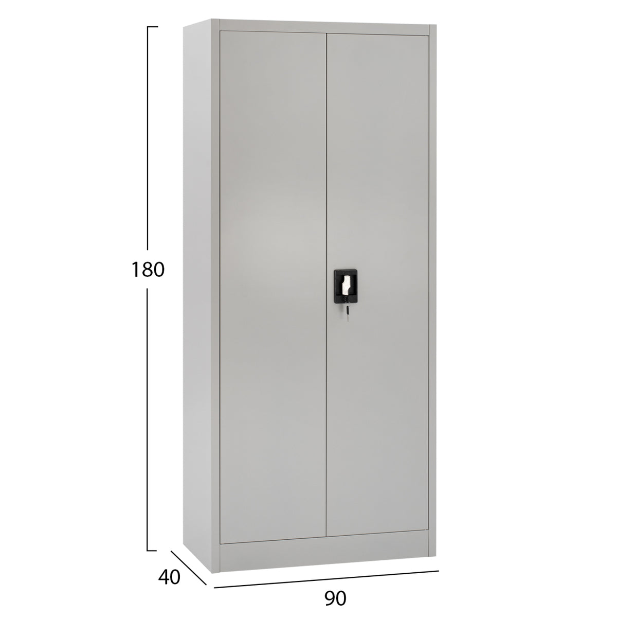 Гардероб метален с 2 врати светлосив 90x45x180Hсм.