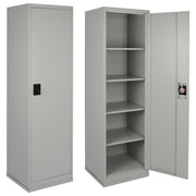 Гардероб с 1 врата метален с ключ OVIEDO сив 50x45x185Hсм.