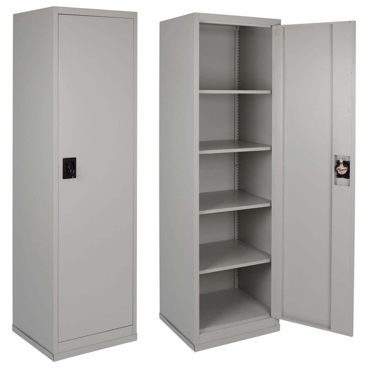 Гардероб с 1 врата метален с ключ OVIEDO сив 50x45x185Hсм.
