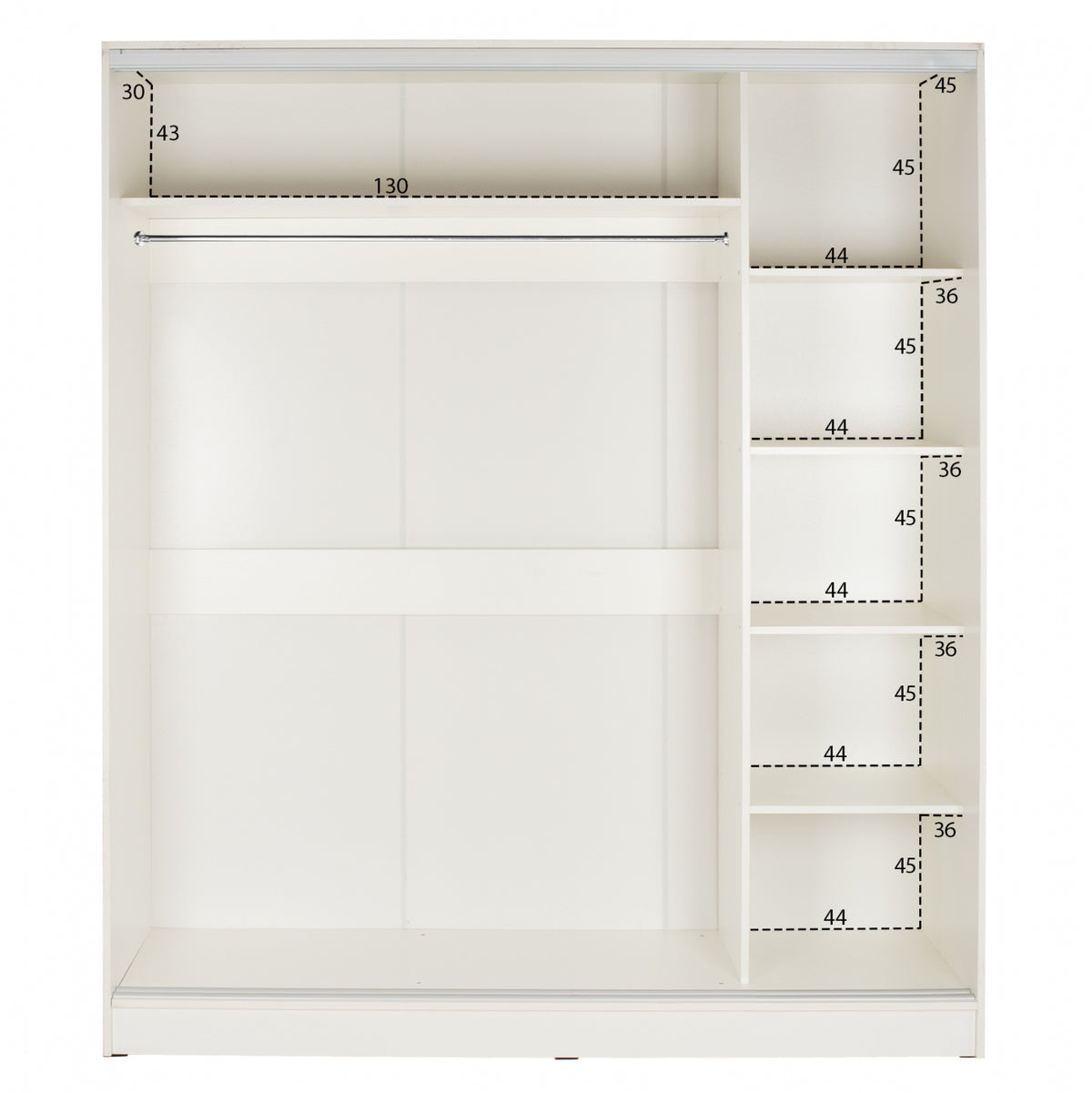 Плъзгащ гардероб Adler меламин 120x60x220 см. двукрилен бял с огледало
