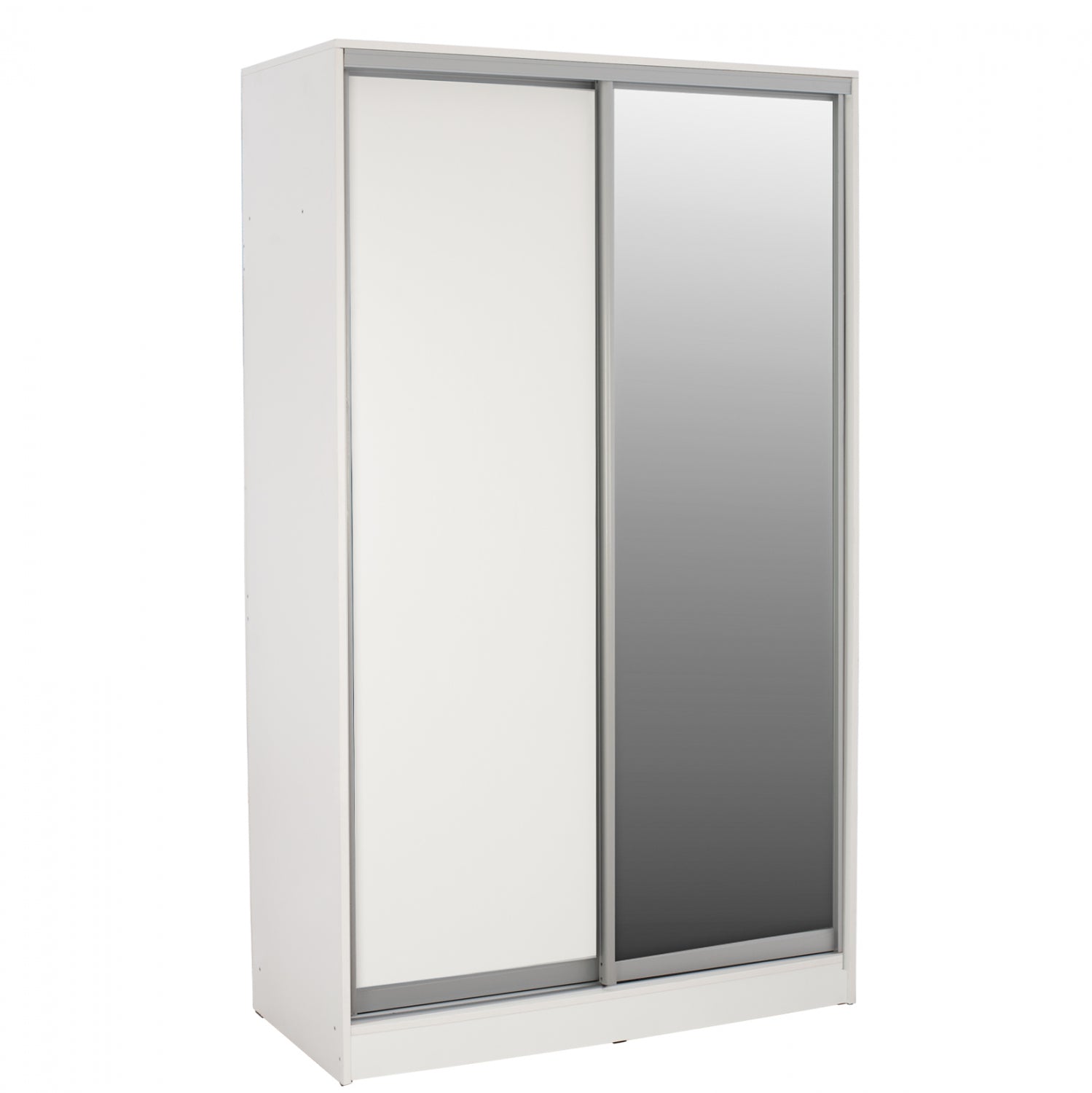 Плъзгащ гардероб Adler меламин 120x60x220 см. двукрилен бял с огледало