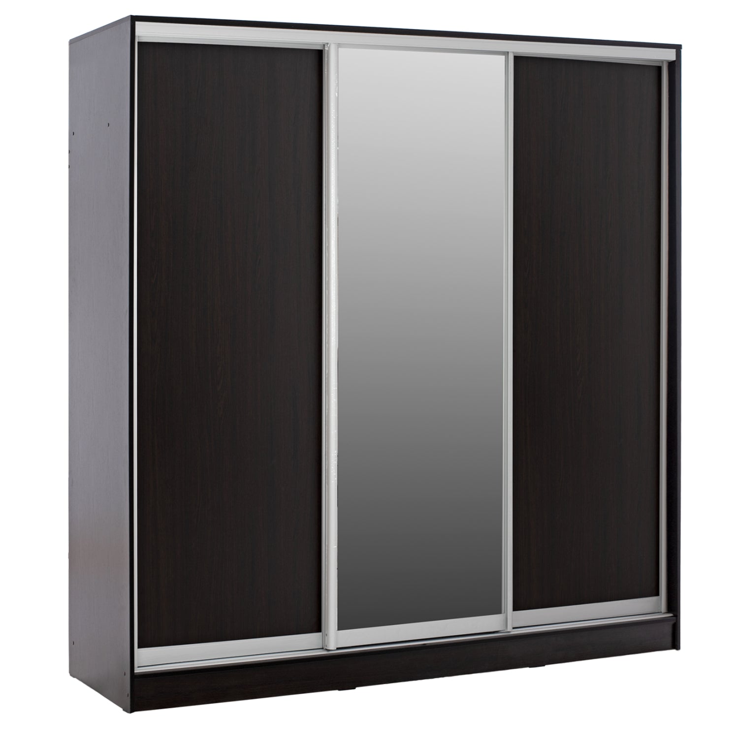 Гардероб с плъзгащи врати и огледало, венге 200x60x210 см