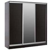 Гардероб с плъзгащи врати и огледало, венге 200x60x210 см