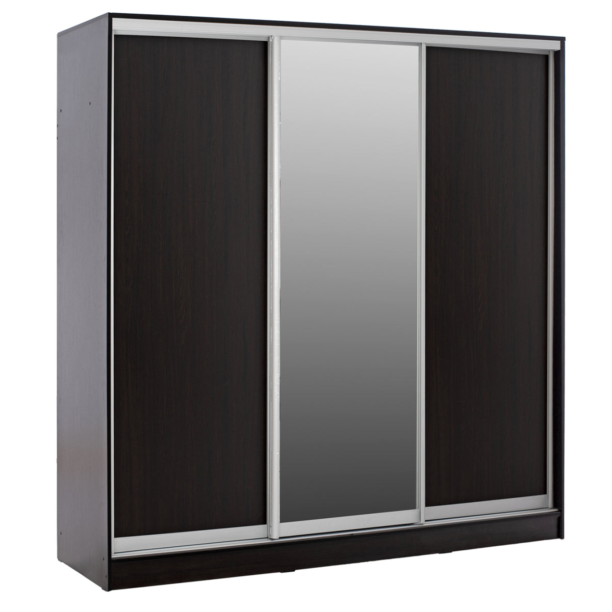 Гардероб с плъзгащи врати и огледало, венге 200x60x210 см
