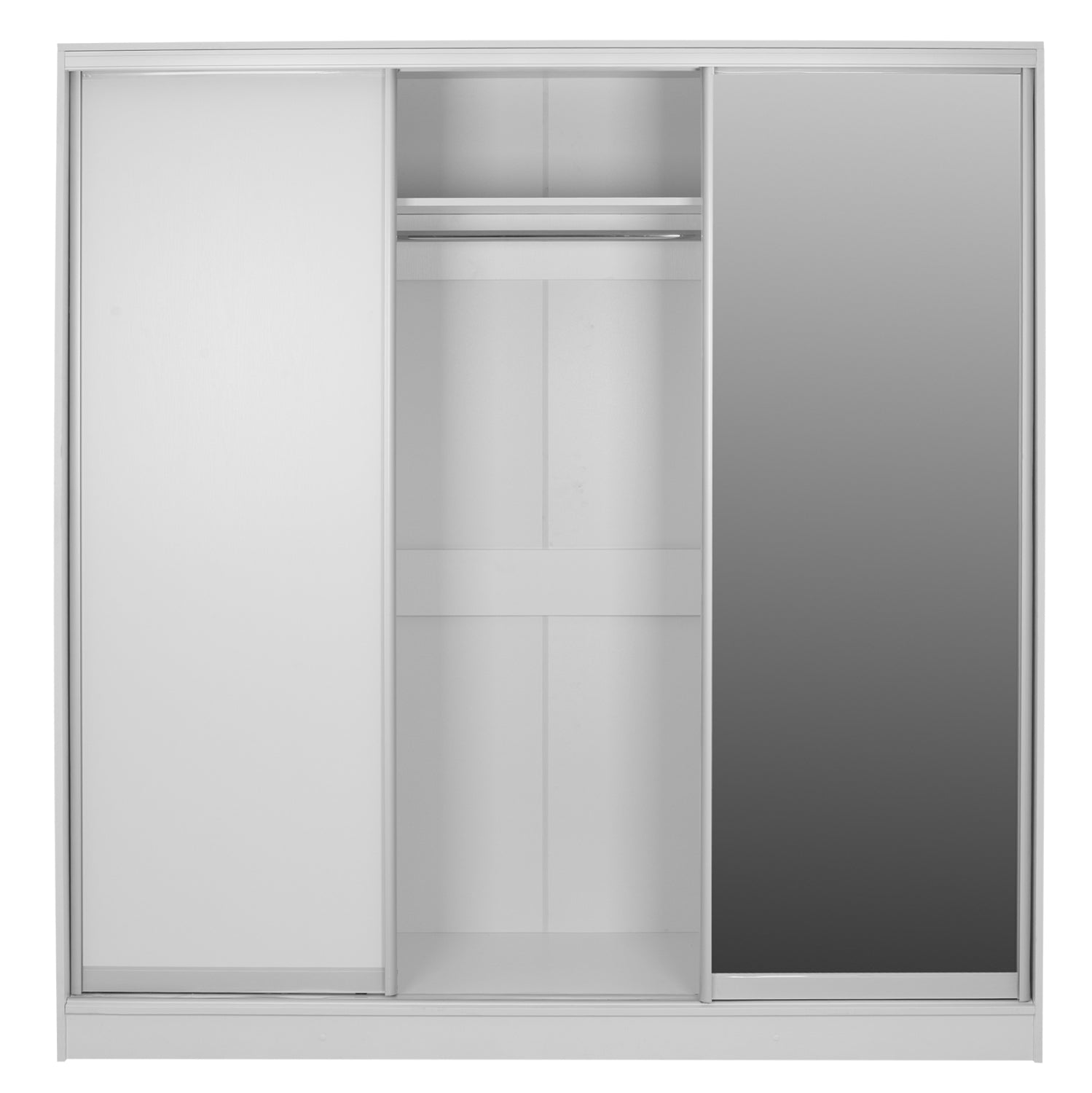 Плъзгащ гардероб Adler меламин бял с огледало 200x60x210 см.