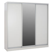 Плъзгащ гардероб Adler меламин бял с огледало 3-крилен 240x60x240 см.