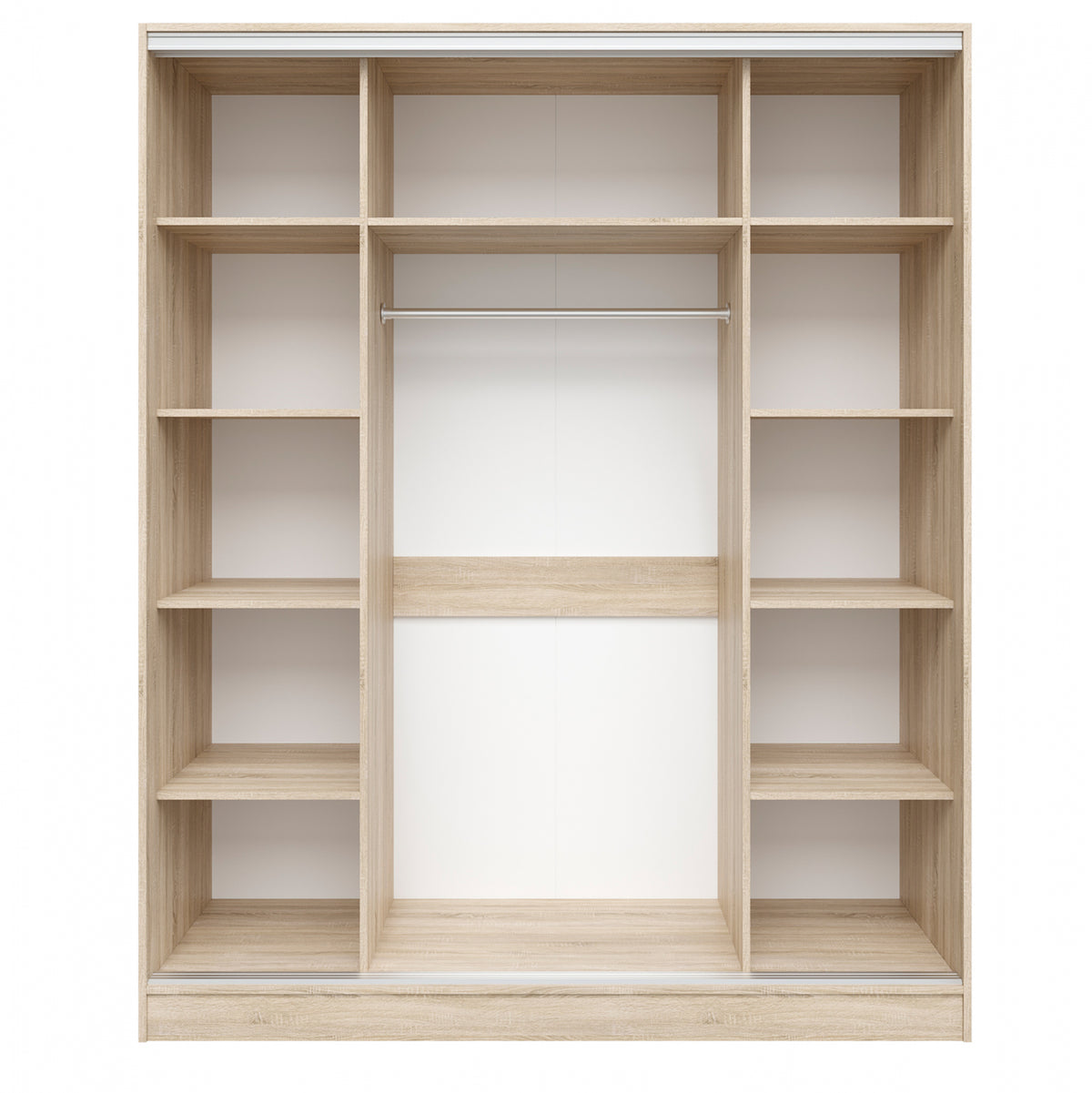Плъзгащ гардероб Adler от меламин Sonoma с огледало, трикрил 183x60x220 см
