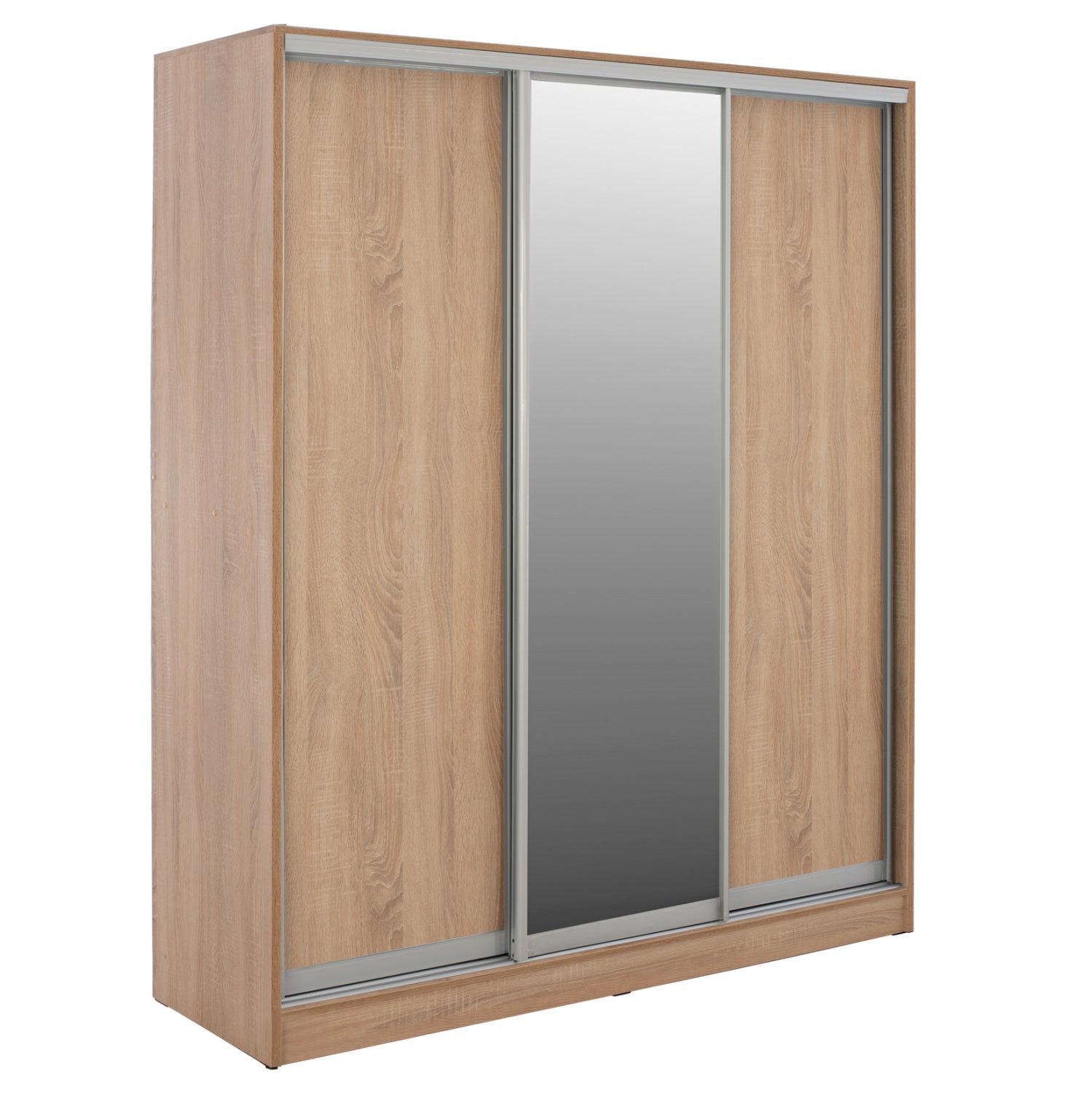 Плъзгащ гардероб Adler от меламин Sonoma с огледало, трикрил 183x60x220 см