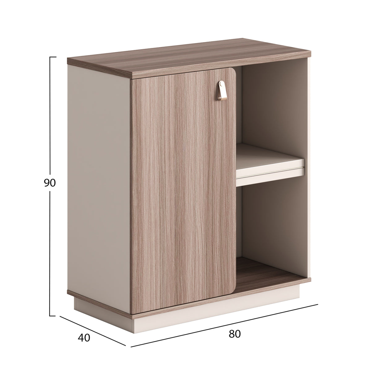 Шкаф/етажерка серия SUPERON меламин бежов и естествено дърво 80x40x90Hсм.