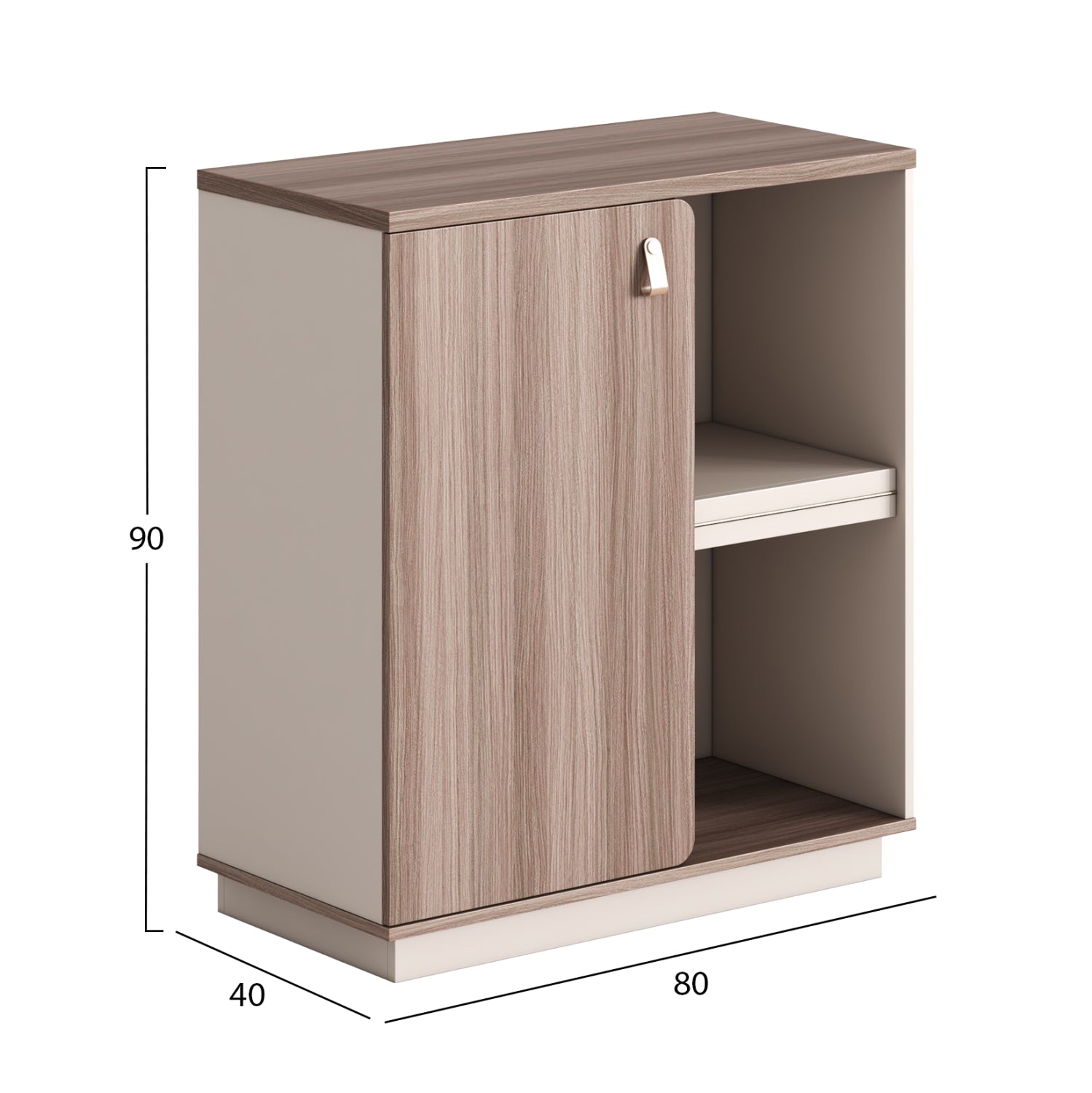 Шкаф/етажерка серия SUPERON меламин бежов и естествено дърво 80x40x90Hсм.