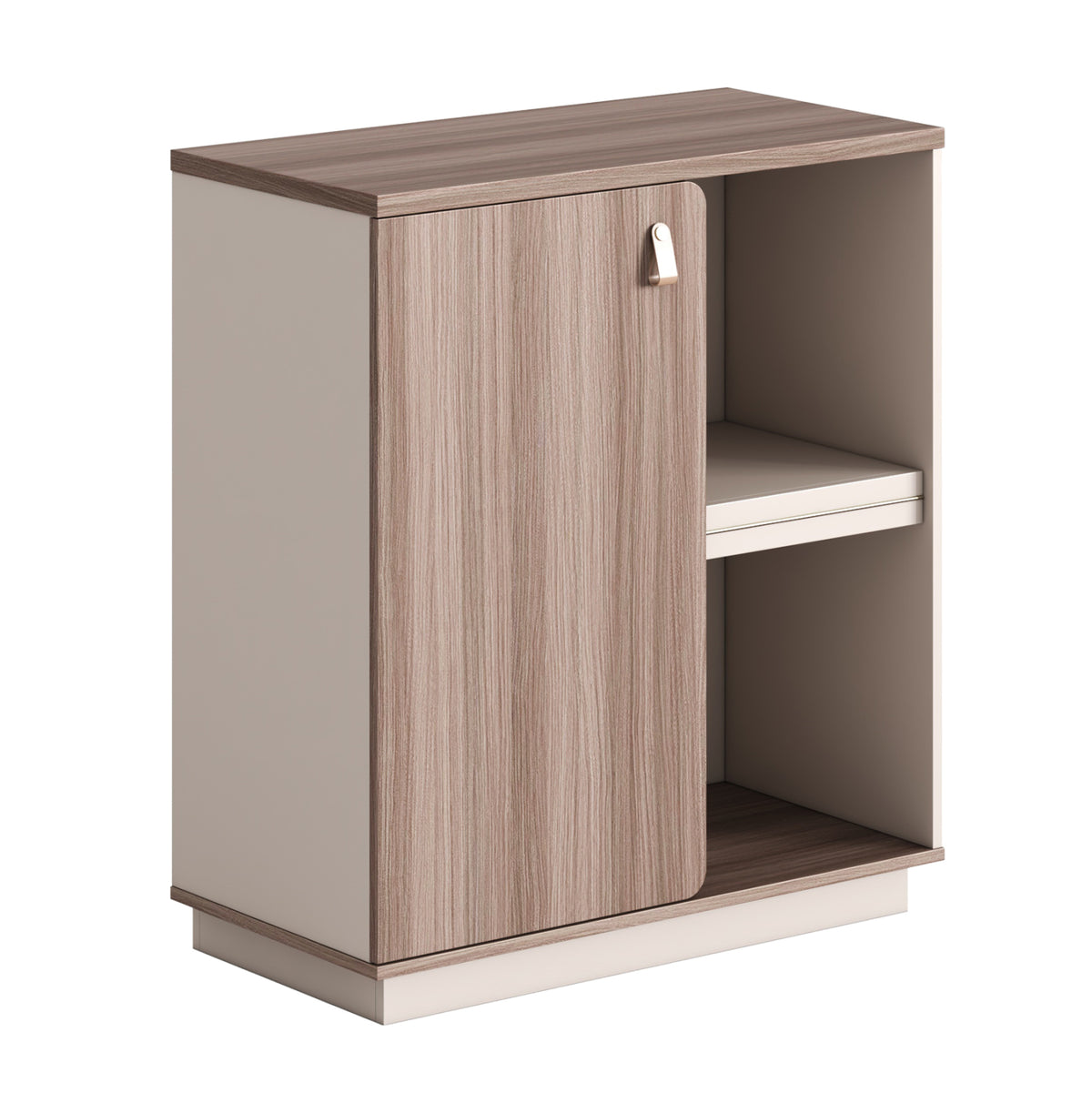 Шкаф/етажерка серия SUPERON меламин бежов и естествено дърво 80x40x90Hсм.