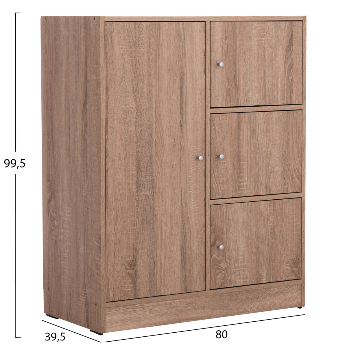 ШКАФ С 4 ОТДЕЛЕНИЯ ЗА СЪХРАНЕНИЕ MATIN МЕЛАМИН SONAMA ДЪБ 80x39,5x99,5Hсм.