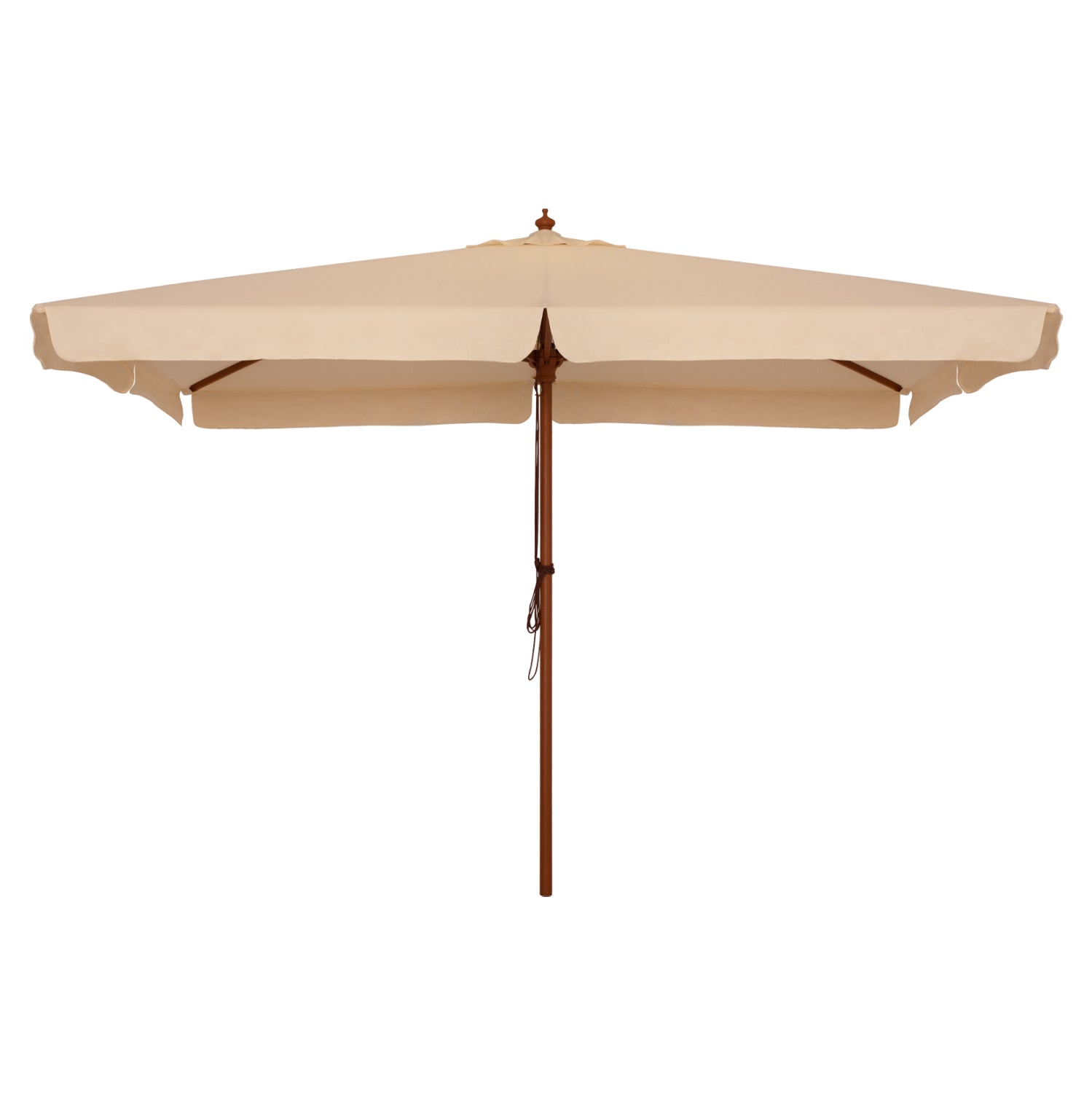 Професионален чадър 4x4 м с дървена рамка бежов