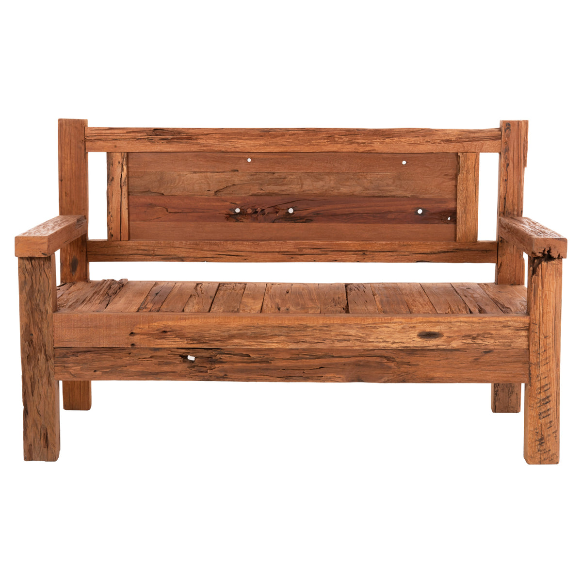 Пейка за трима THREEWAY рециклирана смесена дървесина 159.5x80x100Hсм.