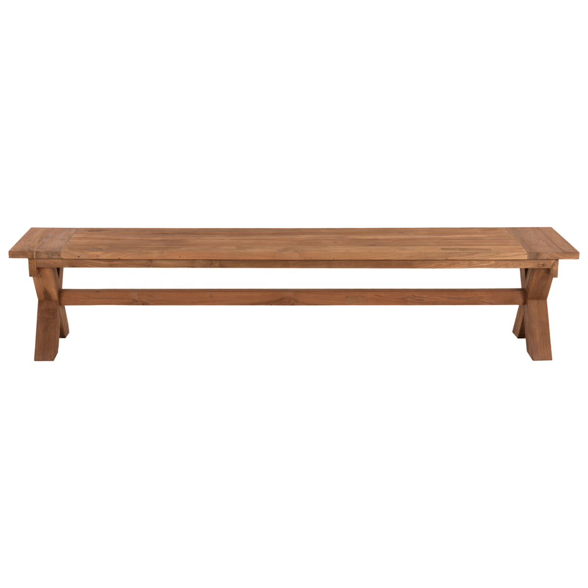 Външна пейка от рециклирана тиково дърво в естествен цвят 220x40x45Hcm.