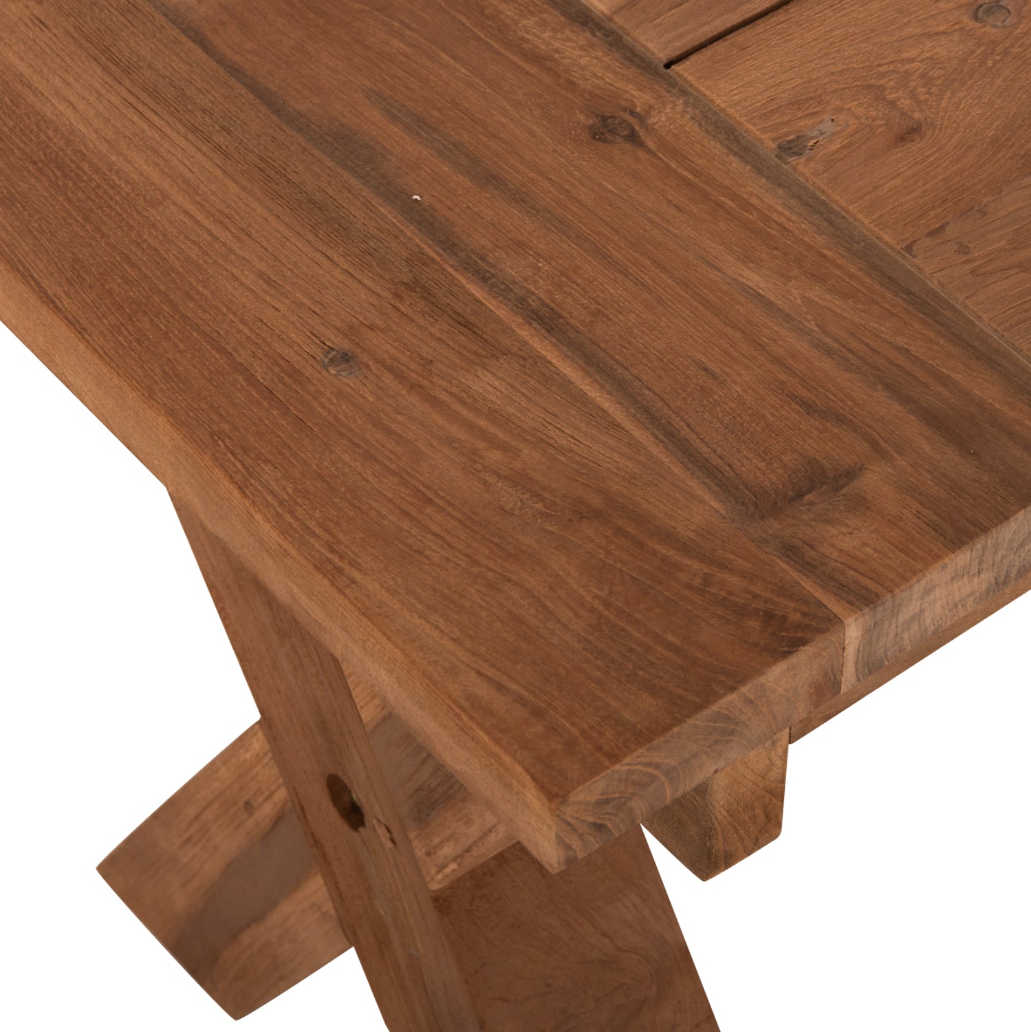Външна пейка от рециклирана тиково дърво в естествен цвят 220x40x45Hcm.