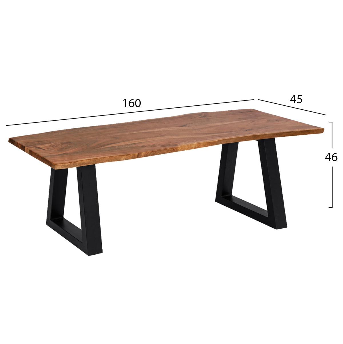 Пейка Montana Slim масивна акациева дървесина 160x45x46.5