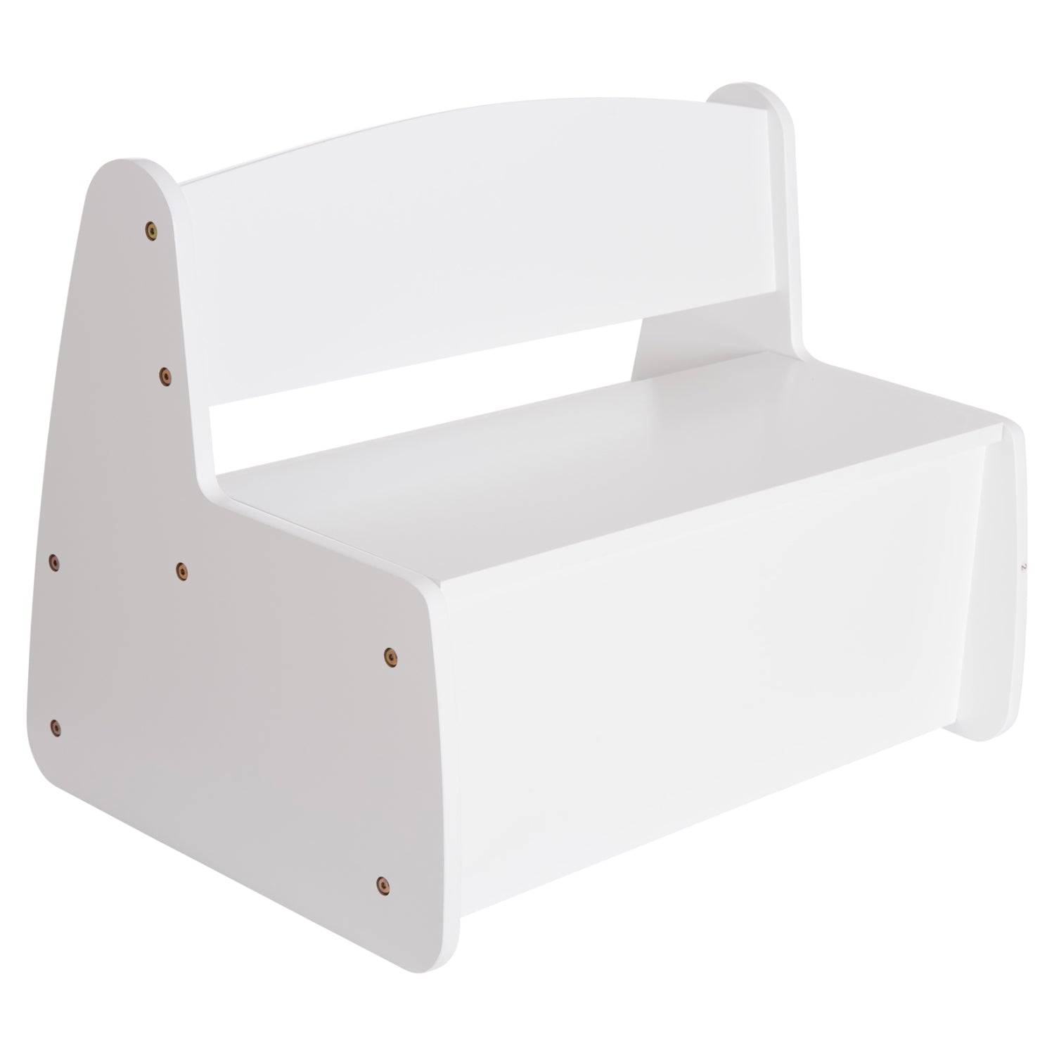 Детска пейка с място за съхранение RICKI MDF & ПДЧ бял 63x43x47 см