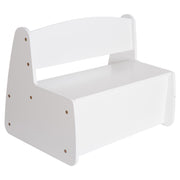 Детска пейка с място за съхранение RICKI MDF & ПДЧ бял 63x43x47 см