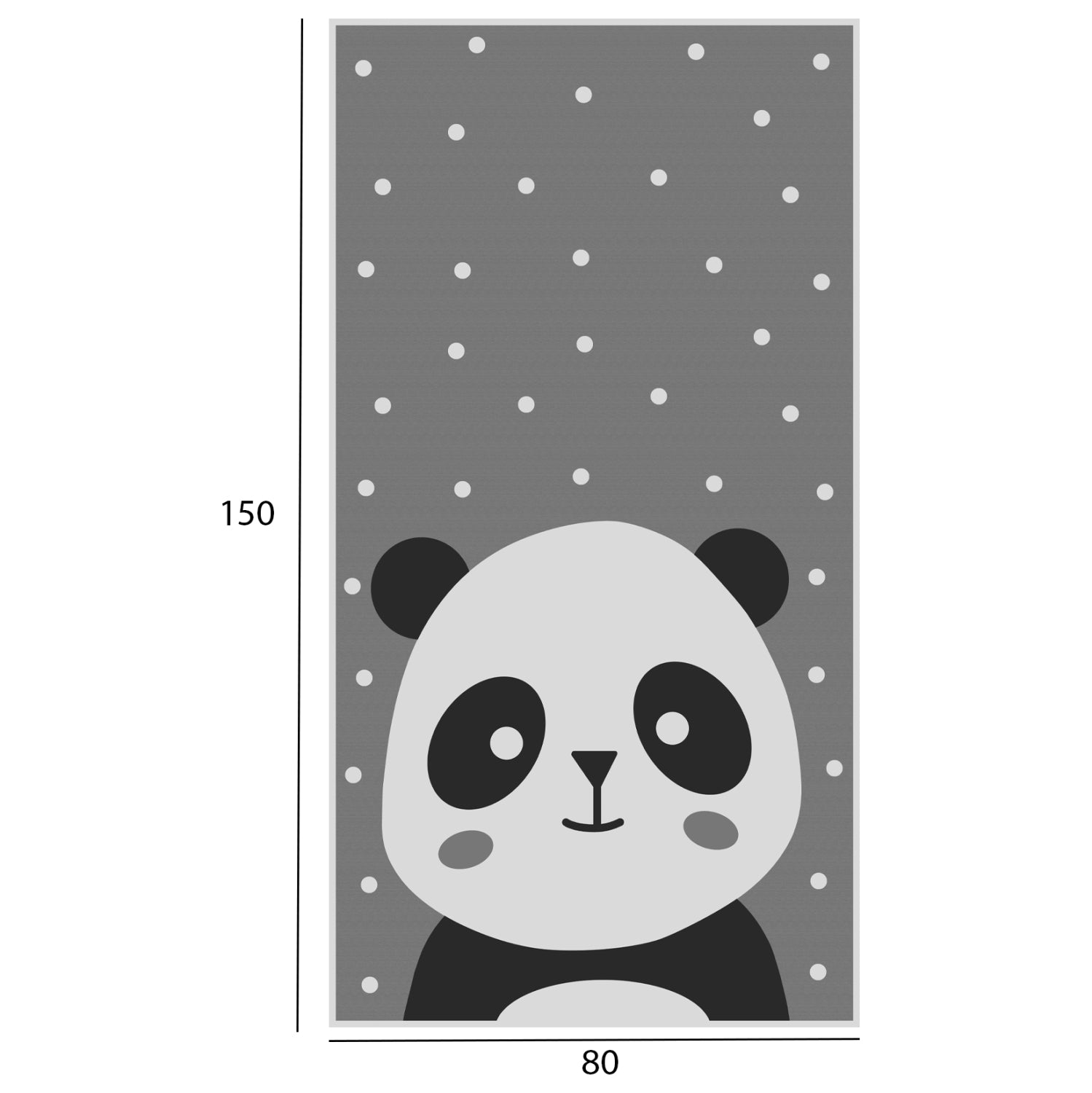 СЕРИЯ KIDDER 80x150см, детски килим с панда, ресни