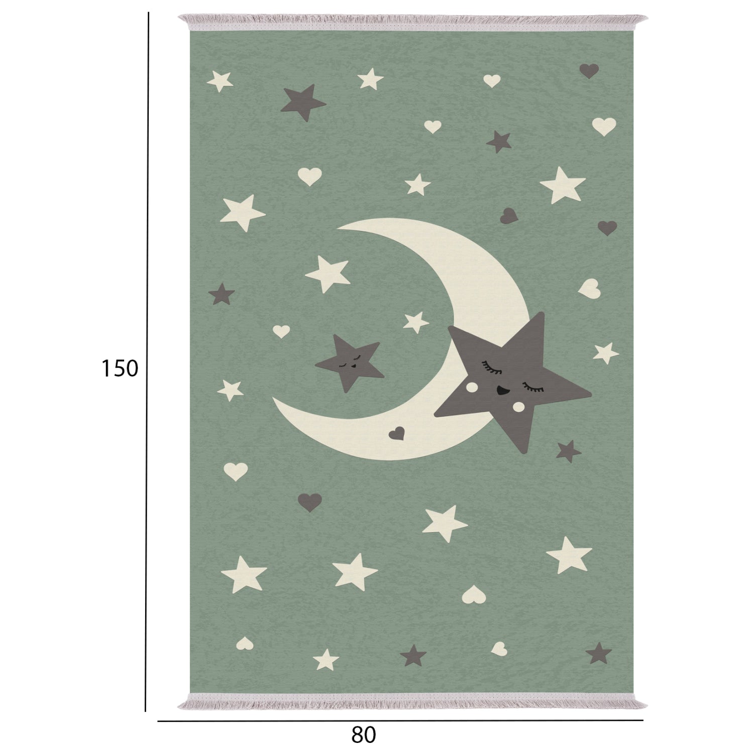 ДЕТСКИ КИЛИМ С ПИЦЕЛИ KIDDER ЛУНА СЪС ЗВЕЗДИ 80x150