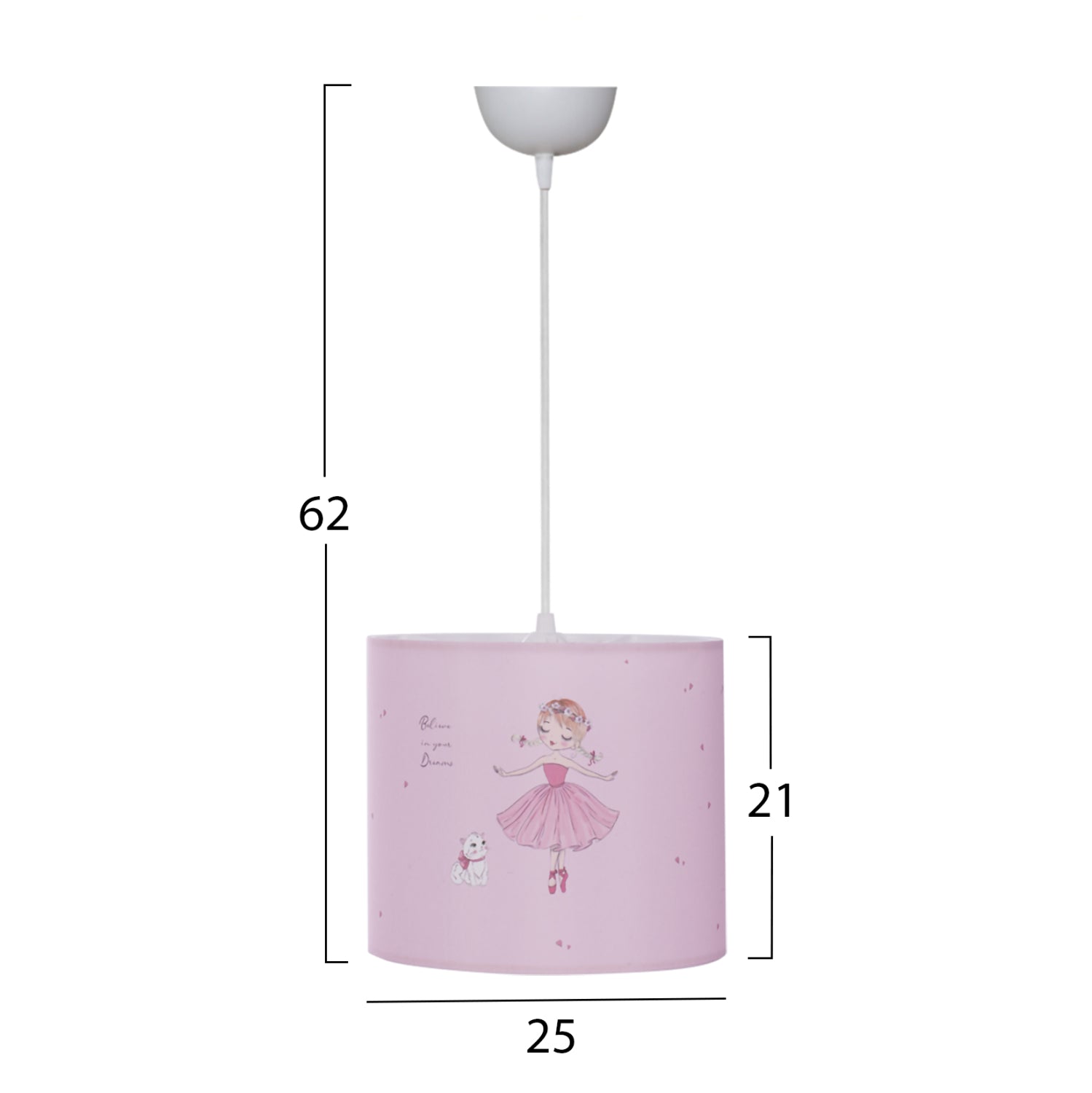 ДЕТСКИ ПЛАФОНЕН ПОЛИЛЕЙ ПЛАТ RINK BALLERINA Φ25x21-62H FB97575.02