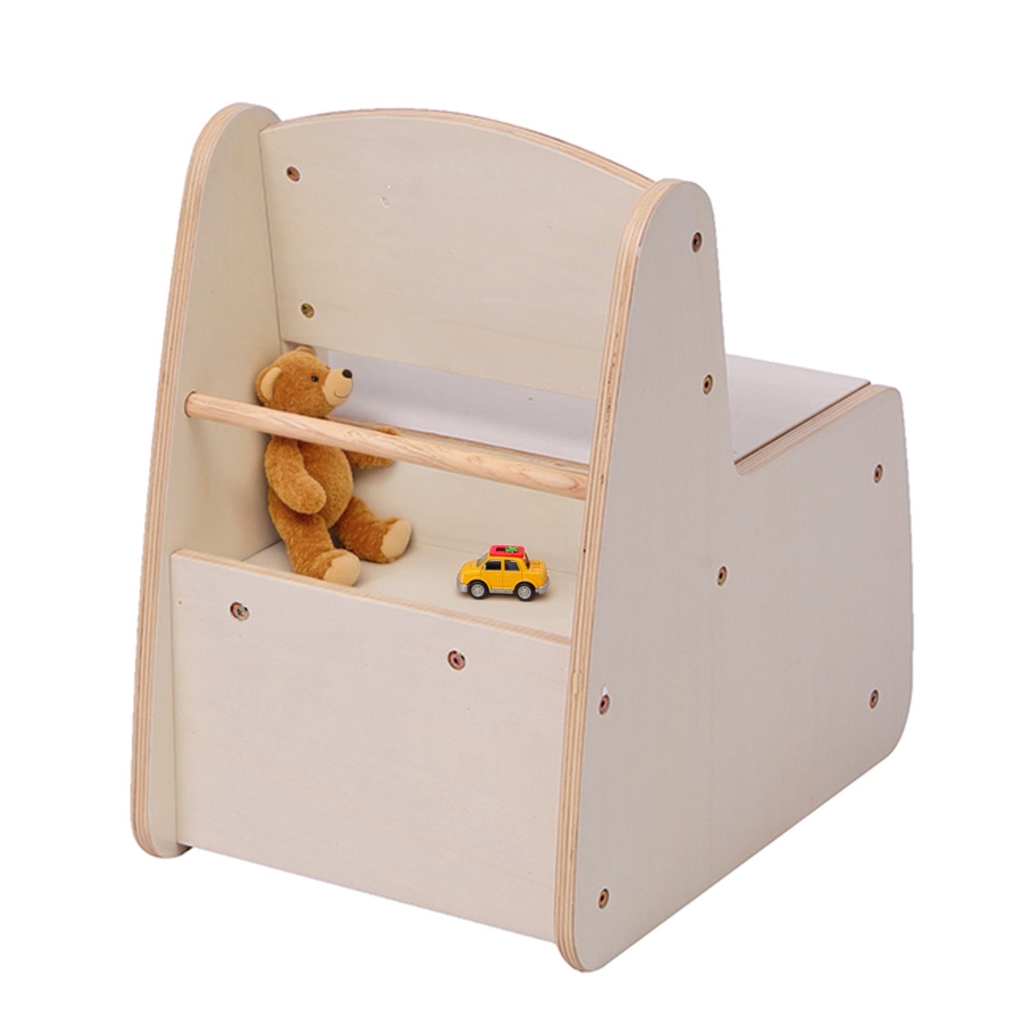 Детски стол с рафт RICKI естествен 33x43x47 см