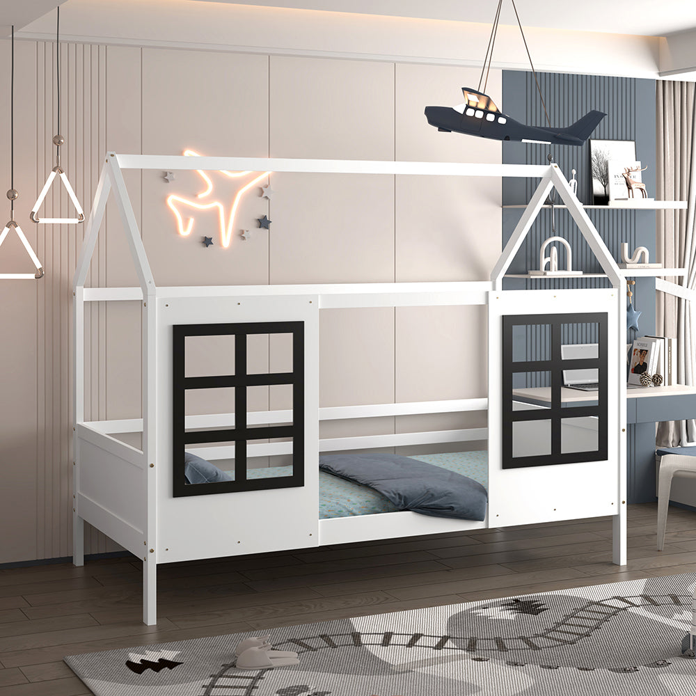 Детско легло Montessori Domer от бял бор за 90x190 см
